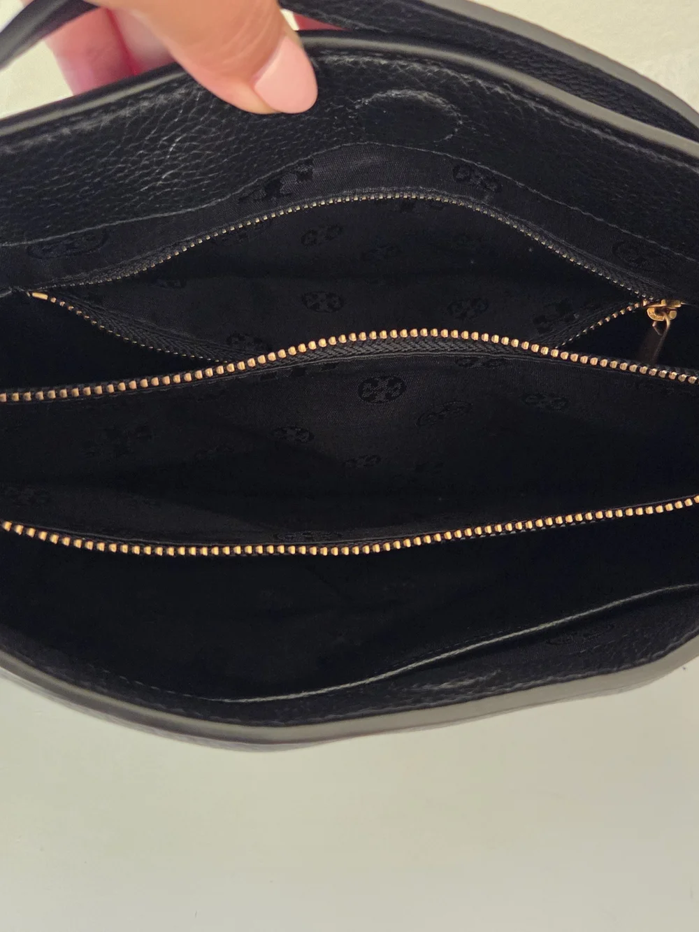 Tory Burch Black Leather Britten Tote Bag